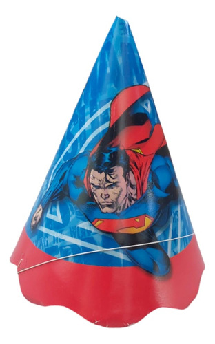 Gorros Invitados Superman × 6 Cotillón Cumpleaños Fiestas