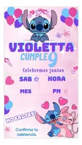 Comprar Invitaciones Digitales. Invitación Stich. Cumpleaños