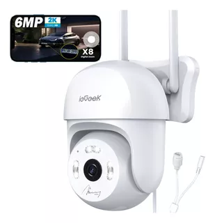 Cámara De Seguridad 6mp Wifi Exterior 360°con Ptz Y 8x Zoom