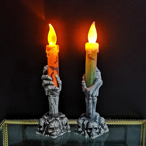 A 2pcs Esqueletos De Halloween, Velas De Fiesta De Fantasma