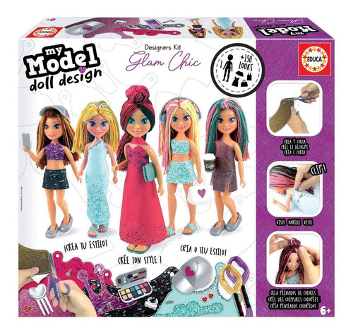 Imagen 1 de 6 de Juego My Model Doll Design Glam Chic Diseña Ropa Educa Atrix