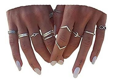 Beryuan, 12 Piezas De Moda Para Mujer, Boho, Plata, Estrella