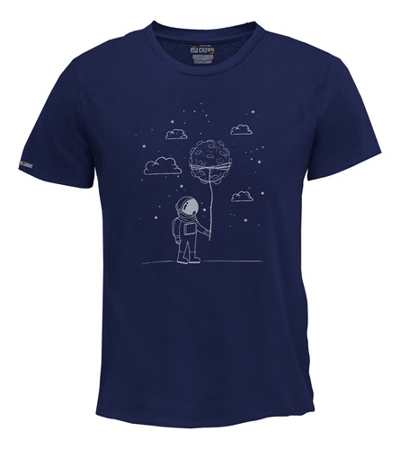 Camiseta Estampada Luna Globo Astronauta Inp Hombre Bto 