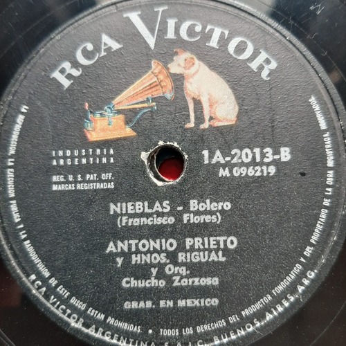 Pasta Antonio Prieto Y Hermanos Rigual Rca Victor 9621 C26