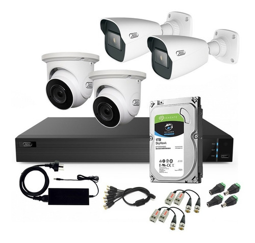 Kit 4 Cámaras De Seguridad X-28 1080p Dvr 4 Disco 1tb