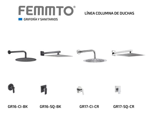 Imagen 7 de 10 de Griferia Ducha Monocomando Empotrada Exterior Flor Redonda