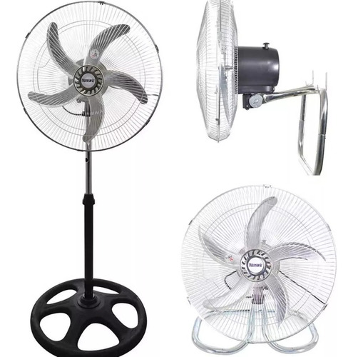 Ventilador De Mesa/pie/pared - 3 En 1 Con 5 Aspas Metálicas