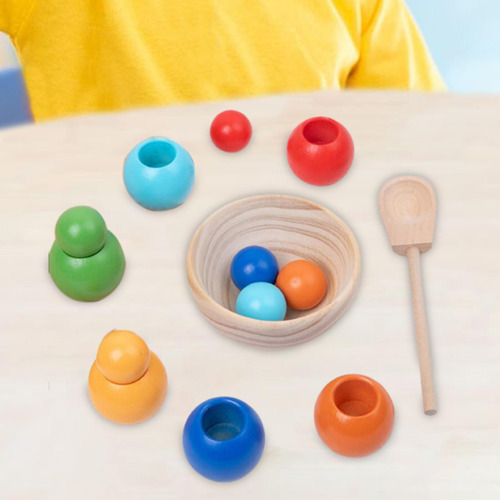 Bolas En Tazas Juguete Montessori Para Niños 6 Colores