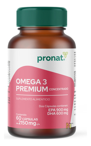 Omega 3 Premium Concentrado (60 Caps) Pronat Sabor Natural