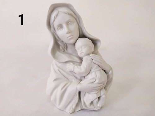 Virgen De Porcelana Amor Maternal Blanca Opaca 15 Cnts Alta