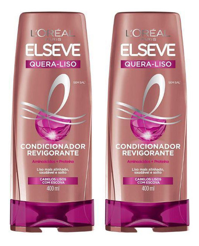  Condicionador Elseve 400ml Quera-liso Thermo-protect- Kit2un