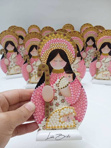 Mini Virgencitas Divina Pastora En Mdf