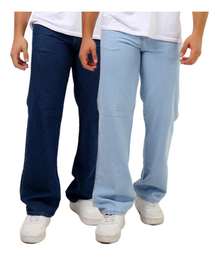 Calças Masculinas Jeans Tradicional Larga 38 Ao 48 + Cores