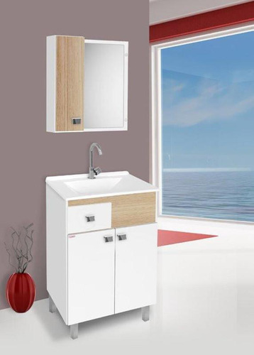Gabinete Kit Banheiro Cuba E Armário Pop Pés 60cm