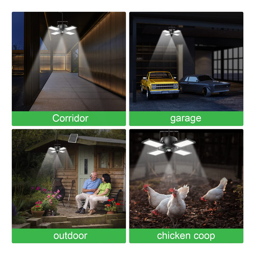 Luz Solar Inxphy 1200lm Con Sensor Y Control Remoto