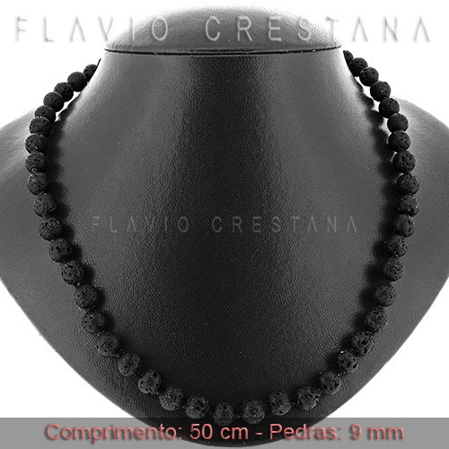 Colar Lava De Vulcao, 9 Mm, 50cm, Prata 925. Fabricacao Prop