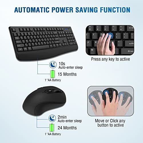 Combo De Teclado Y Ratón Inalámbricos, Tamaño Completo Loigy