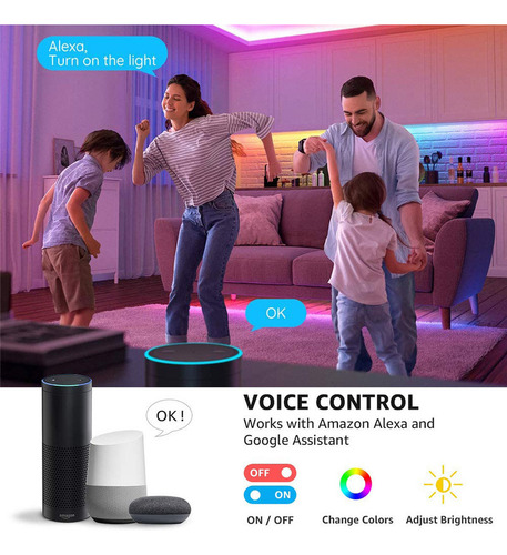 Mc Kit De Iluminación Led Wifi De 20 Metros For Alexa, Led