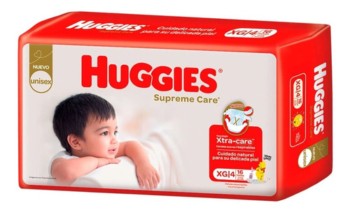 Pañales Huggies Supreme Care  Xg 16 u