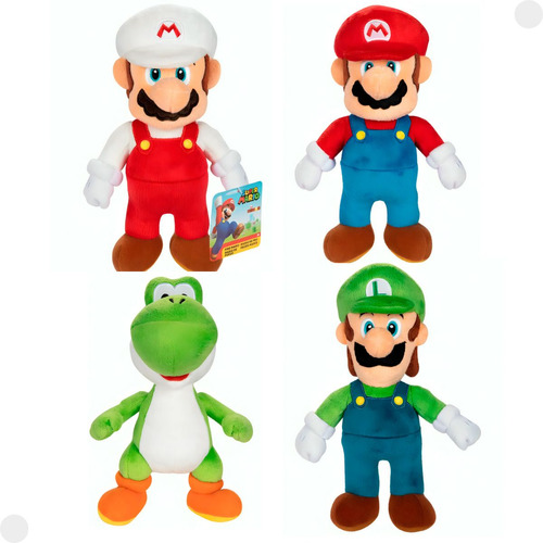 Kit Pelúcias Super Mario Yoshi, Feuer, Mario E Luigi