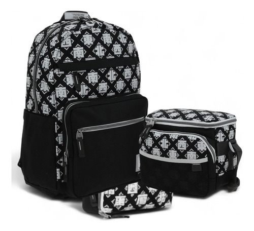 Kit Mochila + Lonchera + Lapicera Juvenil 1818 By Chenson Baldur 2025 Negro Liso