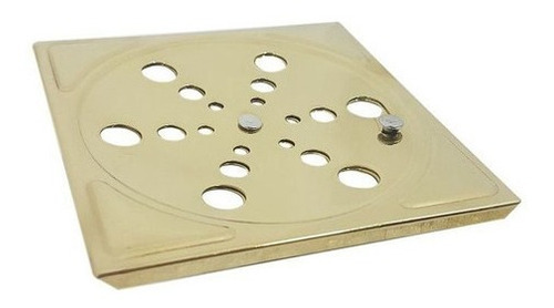 Grelha Para Ralo Manual Dourada 10 X 10