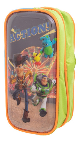 Lapicera Escolar Doble Compartimento 3d Ruz Toy Story Color Verde