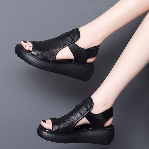 Zapatos De Mujer Con Punta Abierta Y Boca Pescado De Verano