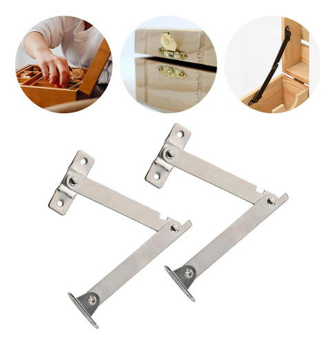 2 Bisagras De Soporte De Tapa Para Muebles Y 2 Piezas