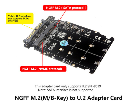 E M.2 Ngff Ssd (chave M) Chave B Ssd Para Placa Adaptadora U.2