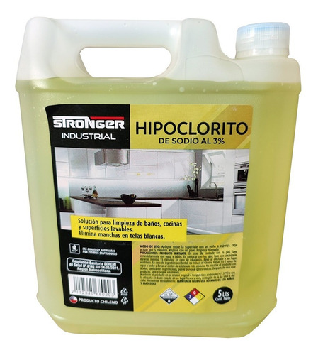 Hipoclorito De Sodio Industrial 3% 5 Lts