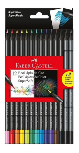 Lápices De Colores Faber-castell Supersoft X 12 + 2