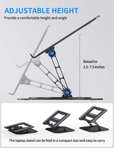 Soporte Ajustable Para Computadora Portatil Base Giratoria