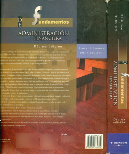 Administración Financiera / Eugene F. - Joel F. / 10ma Ed (Usado)