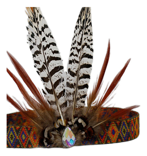 Nuevo Diadema De Plumas Tocado Indio Fascinator Indio