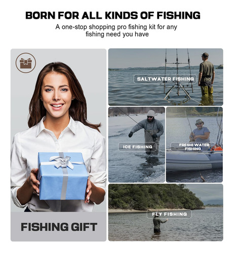 Kit De Pesca Profesional Con Alicates Cuchillo Tijeras Y Reg