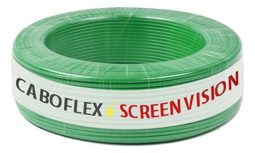 Fio 10mm Cabo Flexível Rolo Com 100 Metros Elétrico 750v Cor Verde Marca Screen Vision