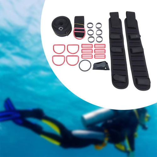 Conjunto De Arnés Dir Con Placa Trasera Para Buceo, Rojo