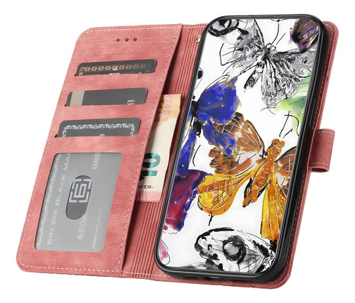 Funda Para Huawei Nova5t/honor 20/9x Lite, Cartera, Soporte Para Pulsera, Ranura Para Pulsera, Piel Estampada Con Mariposas