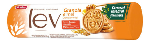 Biscoito Integral Granola e Mel Marilan Lev Pacote 150g
