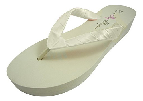 Bridal Wedge Flip Flops Ivory White 1 2 O  B01g2k73ow_190324