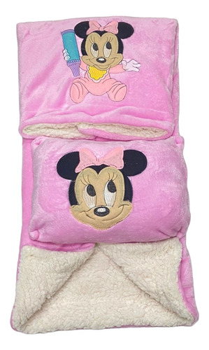 Cobertor Aborregado Baby O Viaje Con Almohada Bordado Disney