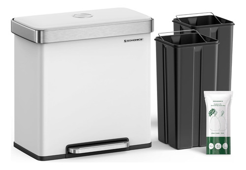 Cubo De Basura Con Doble Compartimento De Acero Inoxidable 6