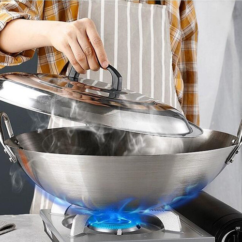 Sartén Home Binaural Wok De Acero Inoxidable, 1 Pieza