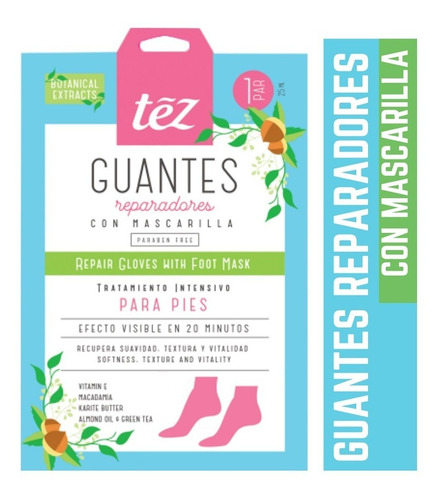 Mascarilla Pies Tez Guantes Antiedad Stres