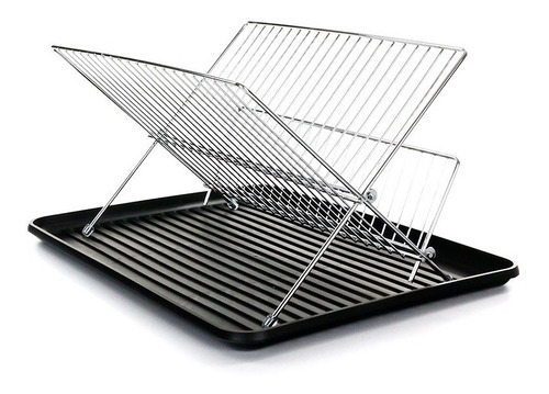 Imagen 1 de 10 de Secaplato Escurreplato Tijera Plegable Cromado Bandeja Pvc