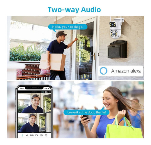 Cámara De Vigilancia Con Wifi, Lente Dual,8mp,ip