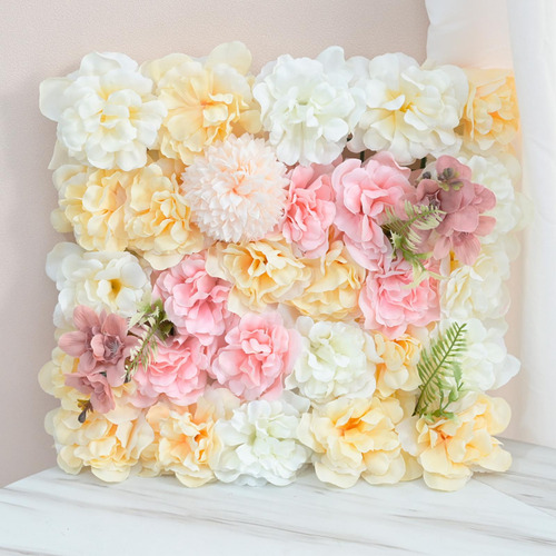 Panel De Pared De Flores Artificiales De 15x15 07 38x38cm