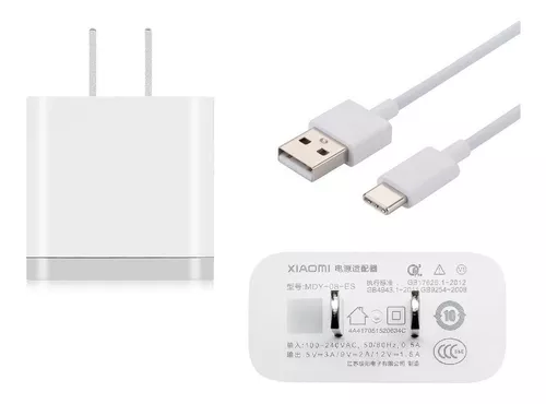 XIAOMI Cargador Xiaomi Original QC 3.0 + Cable Tipo C Carga Rápida