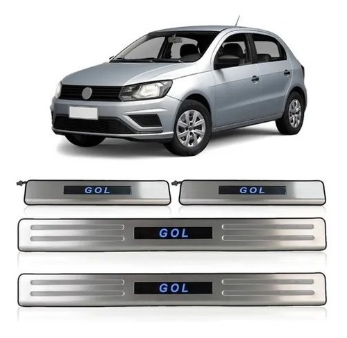 Kit Soleira Com Led De Porta Vw Gol G7